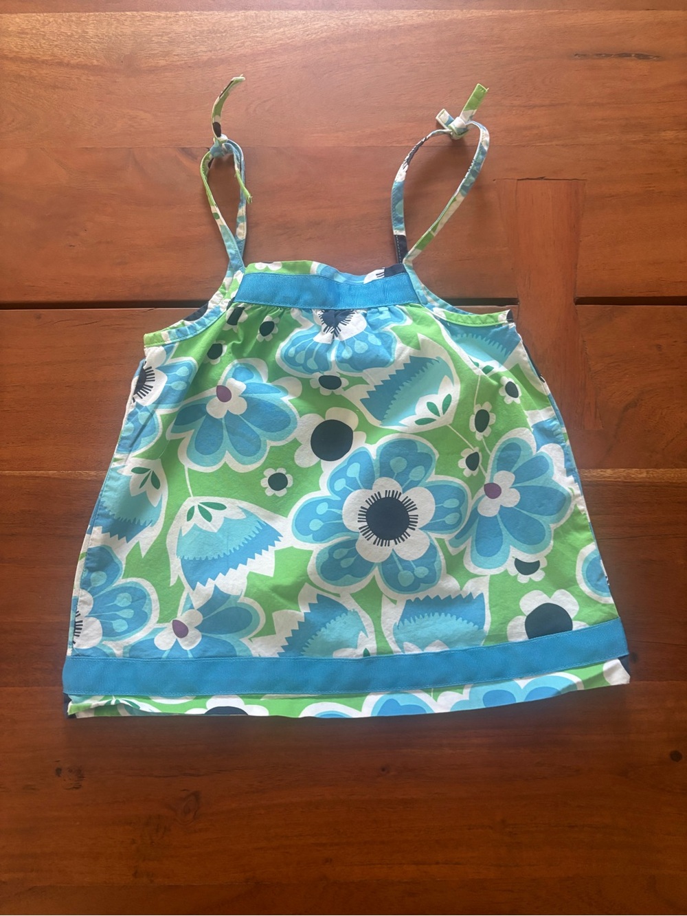 Hanna Andersson Green & Blue Floral Tank Dress